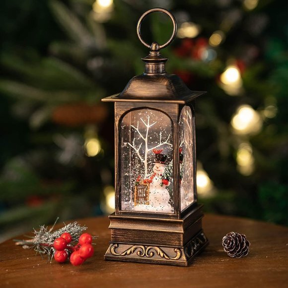 Snow Globes, Snowman Water Lantern, 8‎ Christmas Music, USB Powered & Battery - Picture 1 of 5